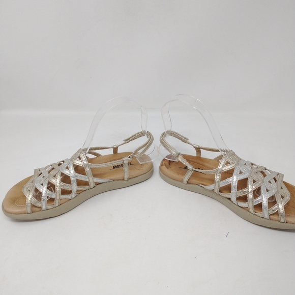 Earth Razzle Gold Strappy Leather Comfort Sandals Women's Size 6 - Picture 5 of 12
